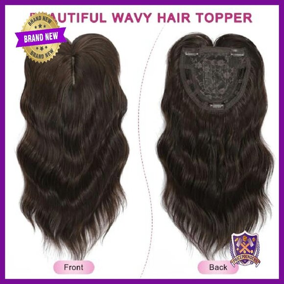 18 Inch Synthetic Hair Topper with Bangs for Thinning Hair main image 5